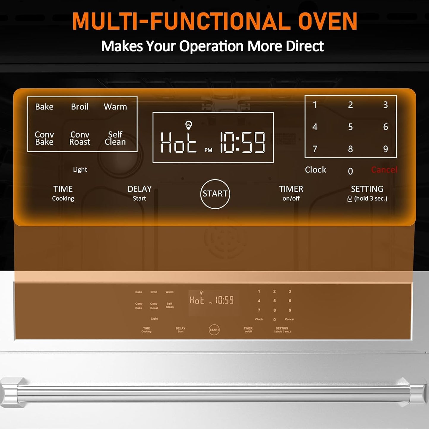 30" Stainless Steel Touch Control Built-In Microwave Drawer Oven | Built-In Microwave Drawer with Touch Panel | 30" Stainless Steel Electric Oven | Includes Ventilation Extractor | Easy-Clean