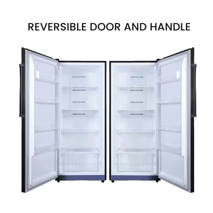 28 In. 14 Cu. Ft. 110V Frost Free Upright Freezer Refrigerator Convertible E-Star Garage Ready in Black