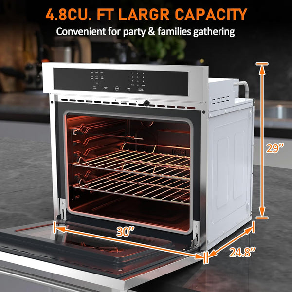 30" Stainless Steel Touch Control Built-In Microwave Drawer Oven | Built-In Microwave Drawer with Touch Panel | 30" Stainless Steel Electric Oven | Includes Ventilation Extractor | Easy-Clean