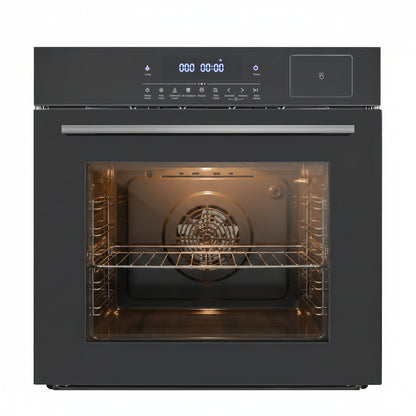 Single Wall Oven, 24 Inch 3000W Built-In Electric Convection Oven, 25 Cu.Ft. Capacity, Touch Control, Timer, Black