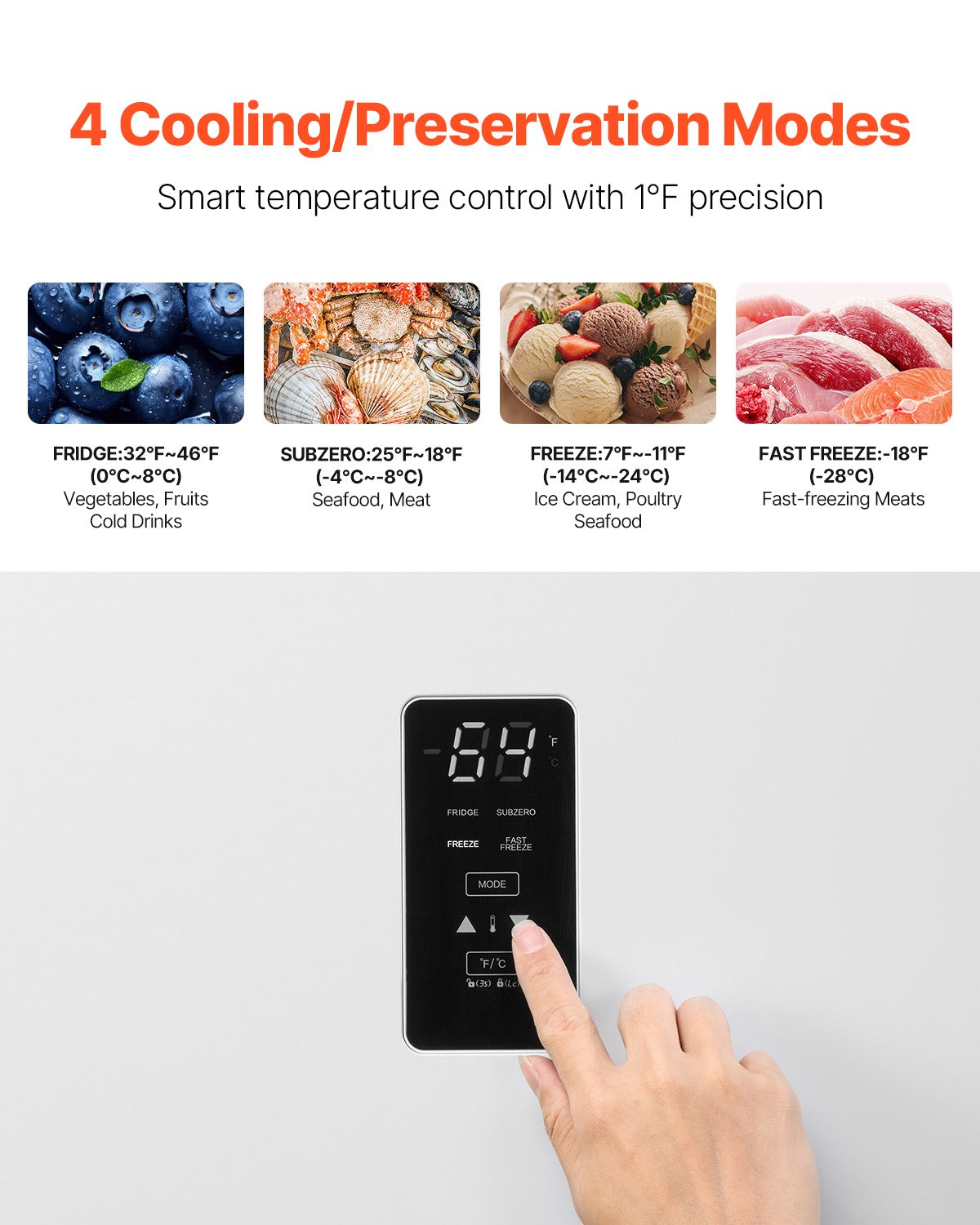 VEVOR Convertible Freezer/Refrig