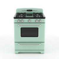 Classic Retro 30 In. 3.9 Cu. Ft. Retro Gas Range with Convection Oven in Summer Mint Green — Studio Shot