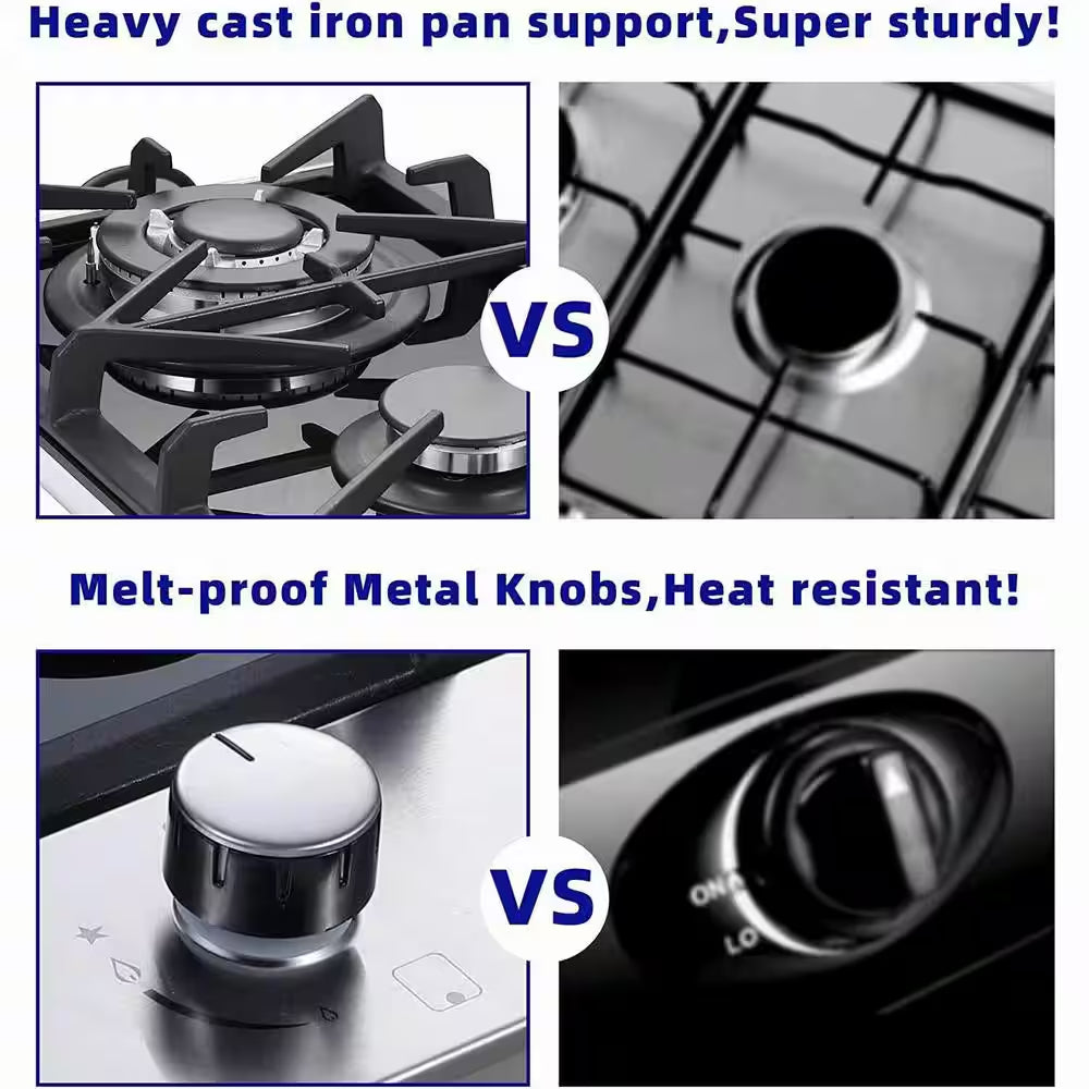 Profile 12 In. 2 Burners Recessed Gas Cook Top in Stainless Steel with Melt-Proof Metal Knobs