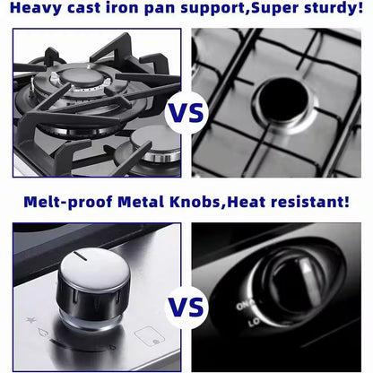 Profile 12 In. 2 Burners Recessed Gas Cook Top in Stainless Steel with Melt-Proof Metal Knobs
