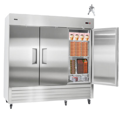 VEVOR Commercial Freezer 66.9 Cu.Ft Reach in Upright Freezer 3 Door 12 Shelves