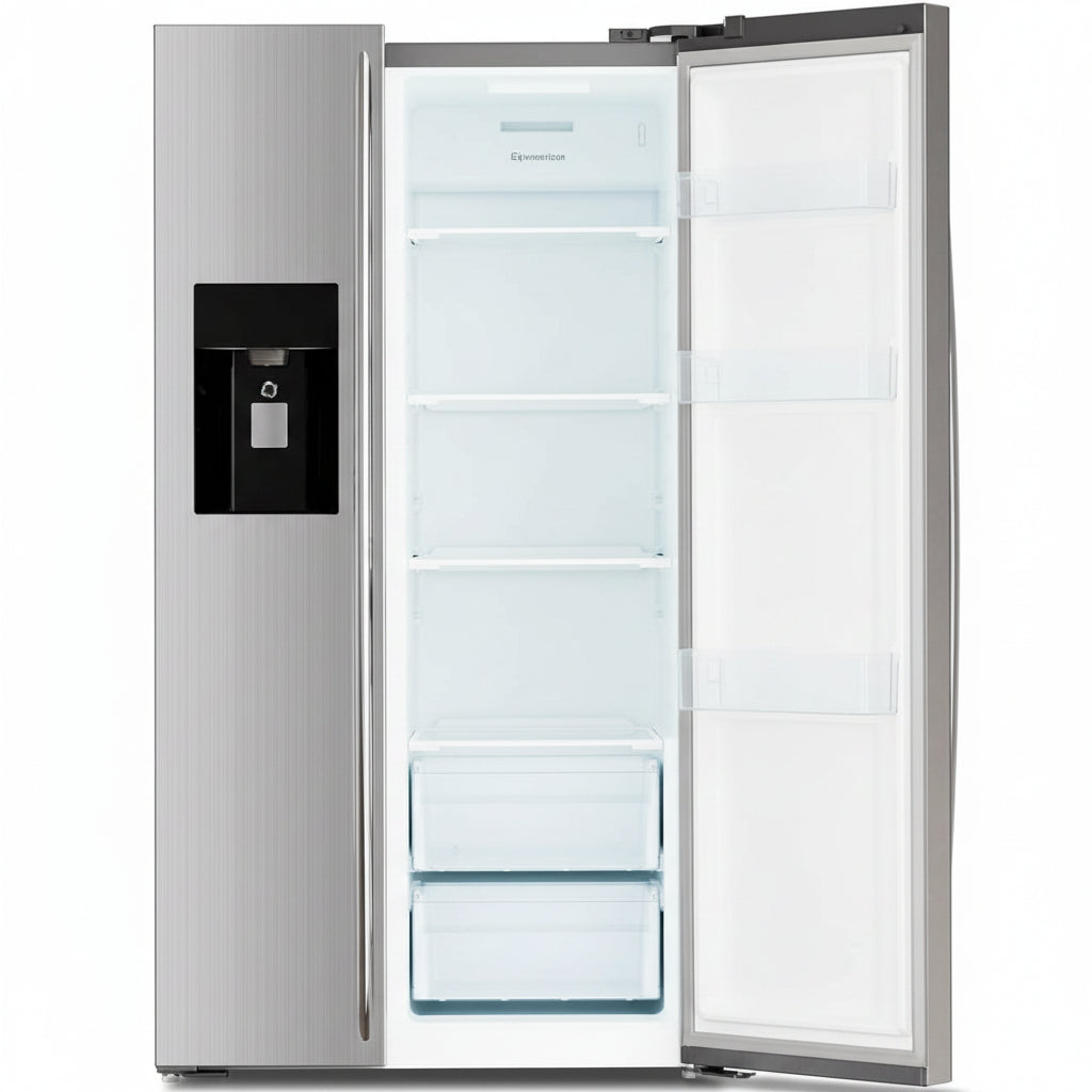 French Door Refrigerator with Side Freezer, Nugget and Cube Ice Maker, Adjustable Thermostat, 20 Cu. Ft., Stainless Steel
