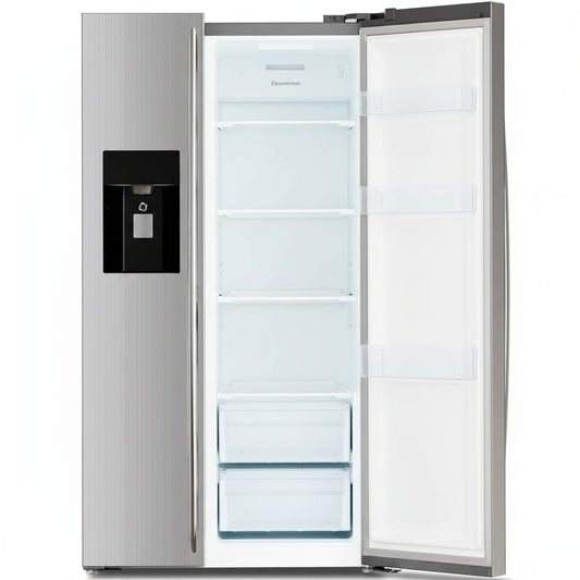 French Door Refrigerator with Side Freezer, Nugget and Cube Ice Maker, Adjustable Thermostat, 20 Cu. Ft., Stainless Steel