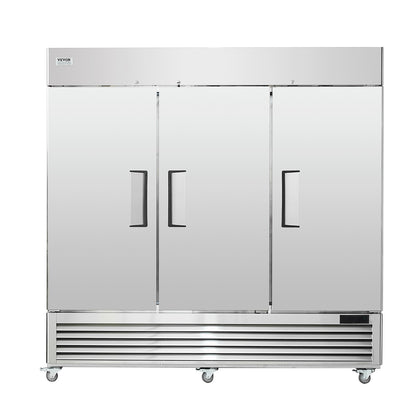 VEVOR Commercial Freezer 60.42 Cu.Ft Reach in Upright Freezer 3 Doors 12 Shelves